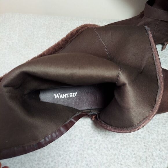 Faux Fur Suede High Side Buckle Boots - Picture 7 of 8